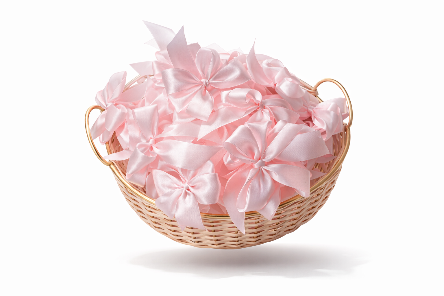 Light Pink Satin Bows - 2 Loop