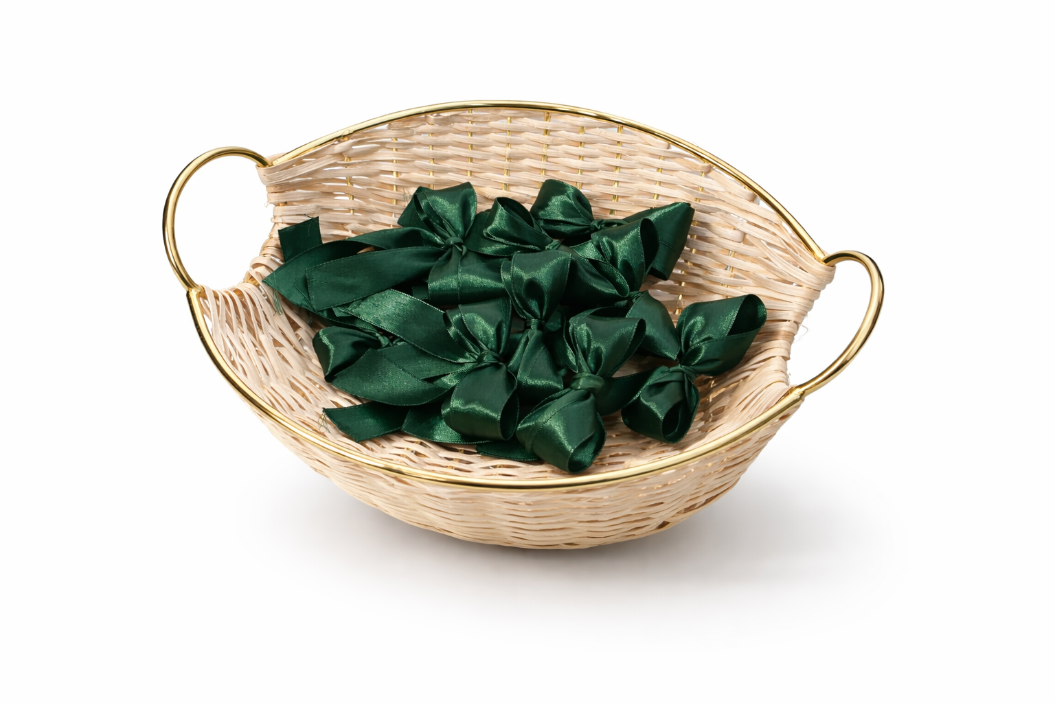 Forest Green Satin Bows - 2 Loop