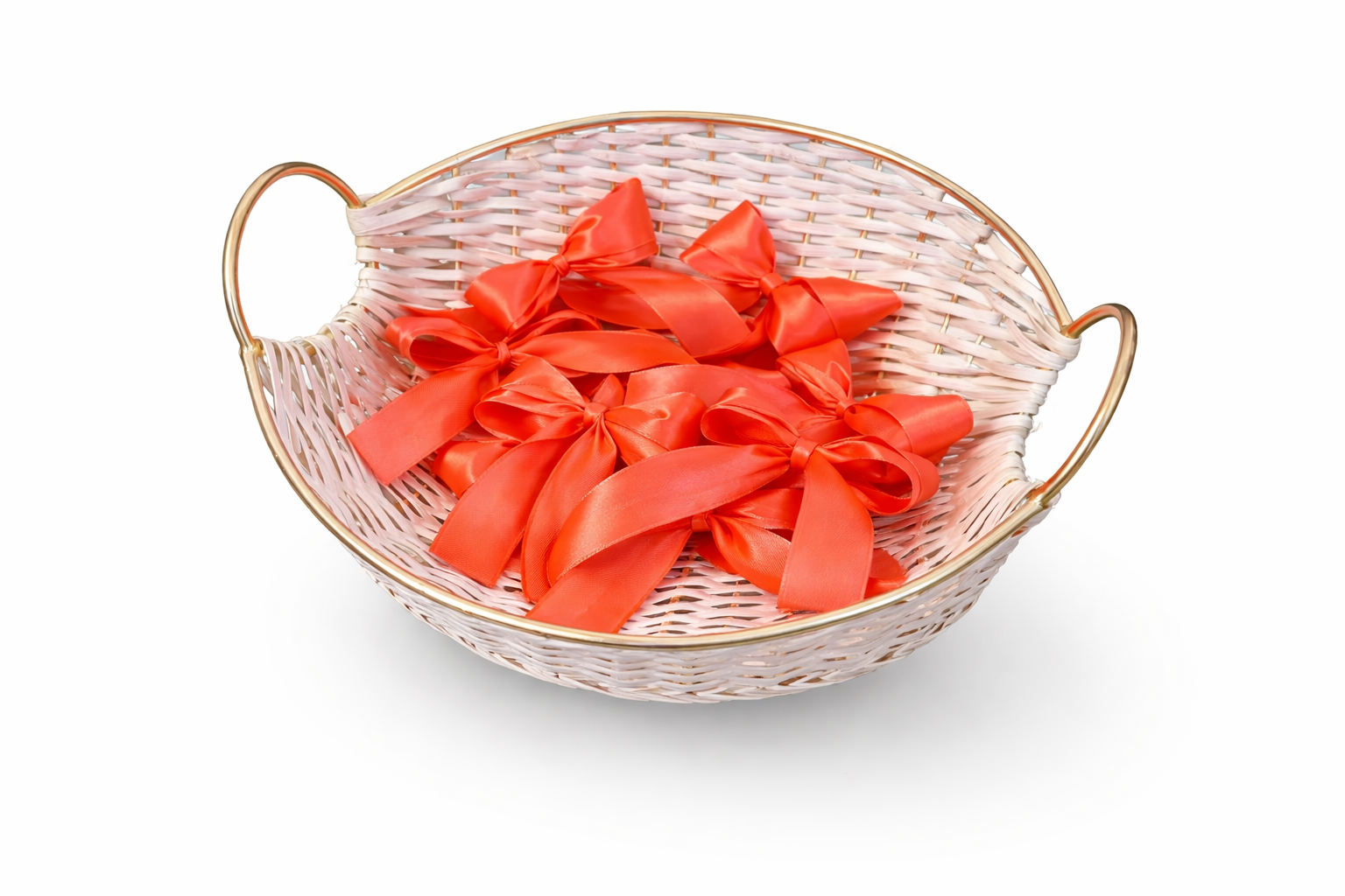 Neon Orange Satin Bows - 2 Loop