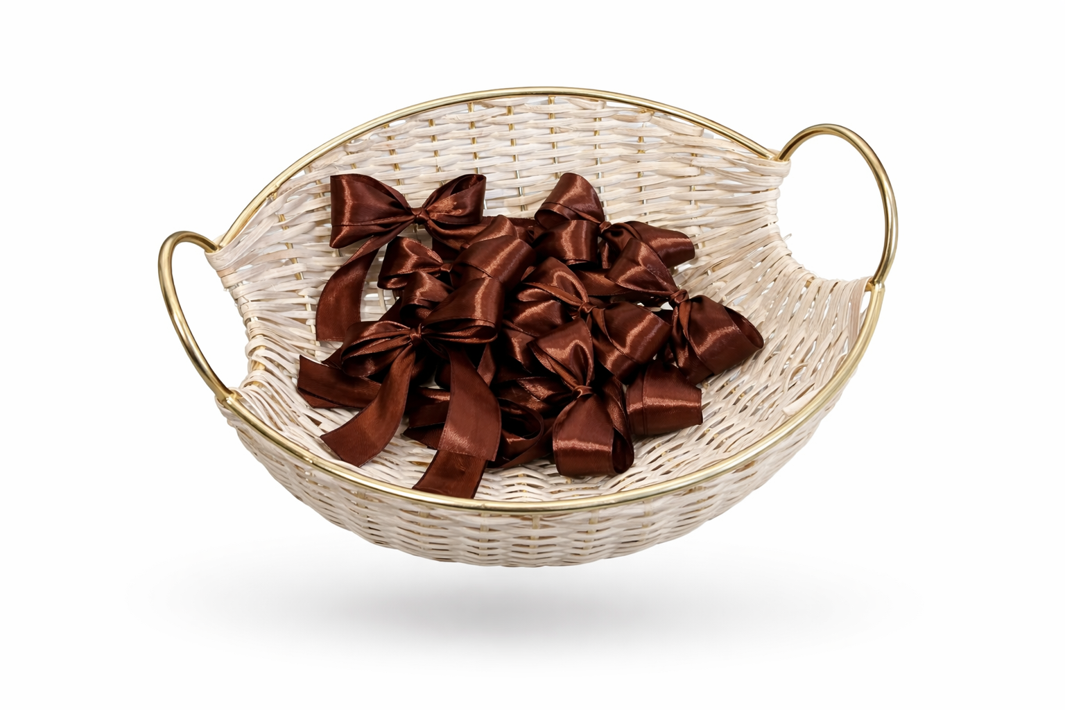 Brown Satin Bows - 2 Loop