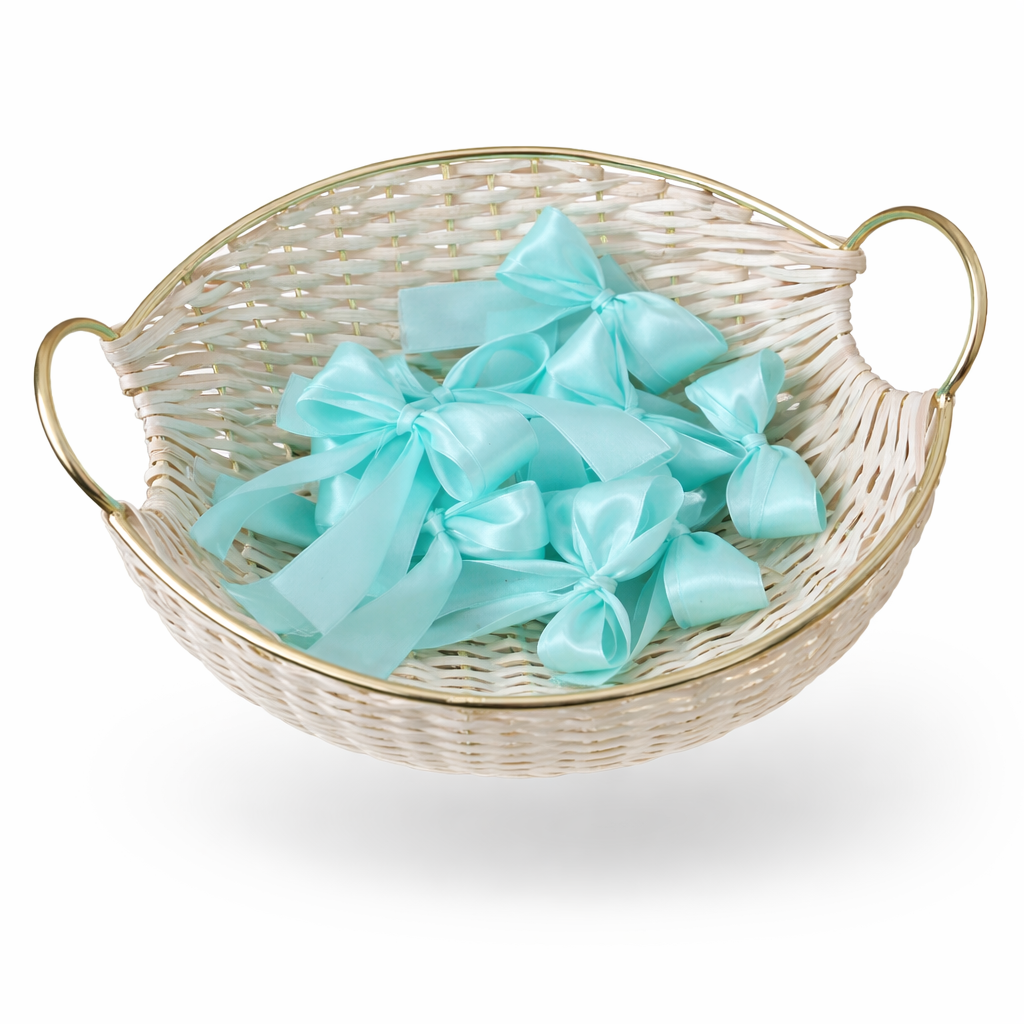 Dark Mint Satin Bows - 2 Loop