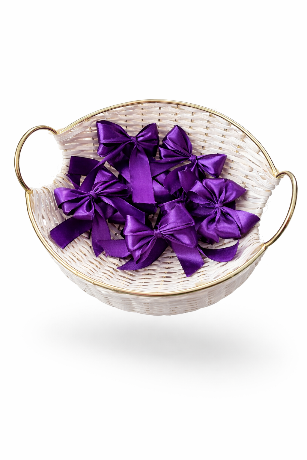 Dark Purple Satin Bows - 2 Loop
