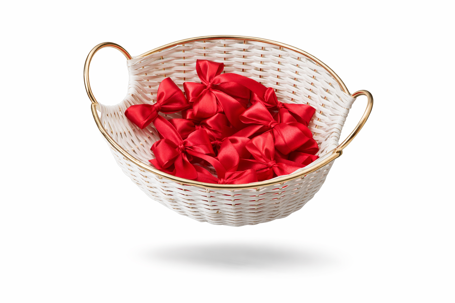 Dark Red Satin Bows - 2 Loop