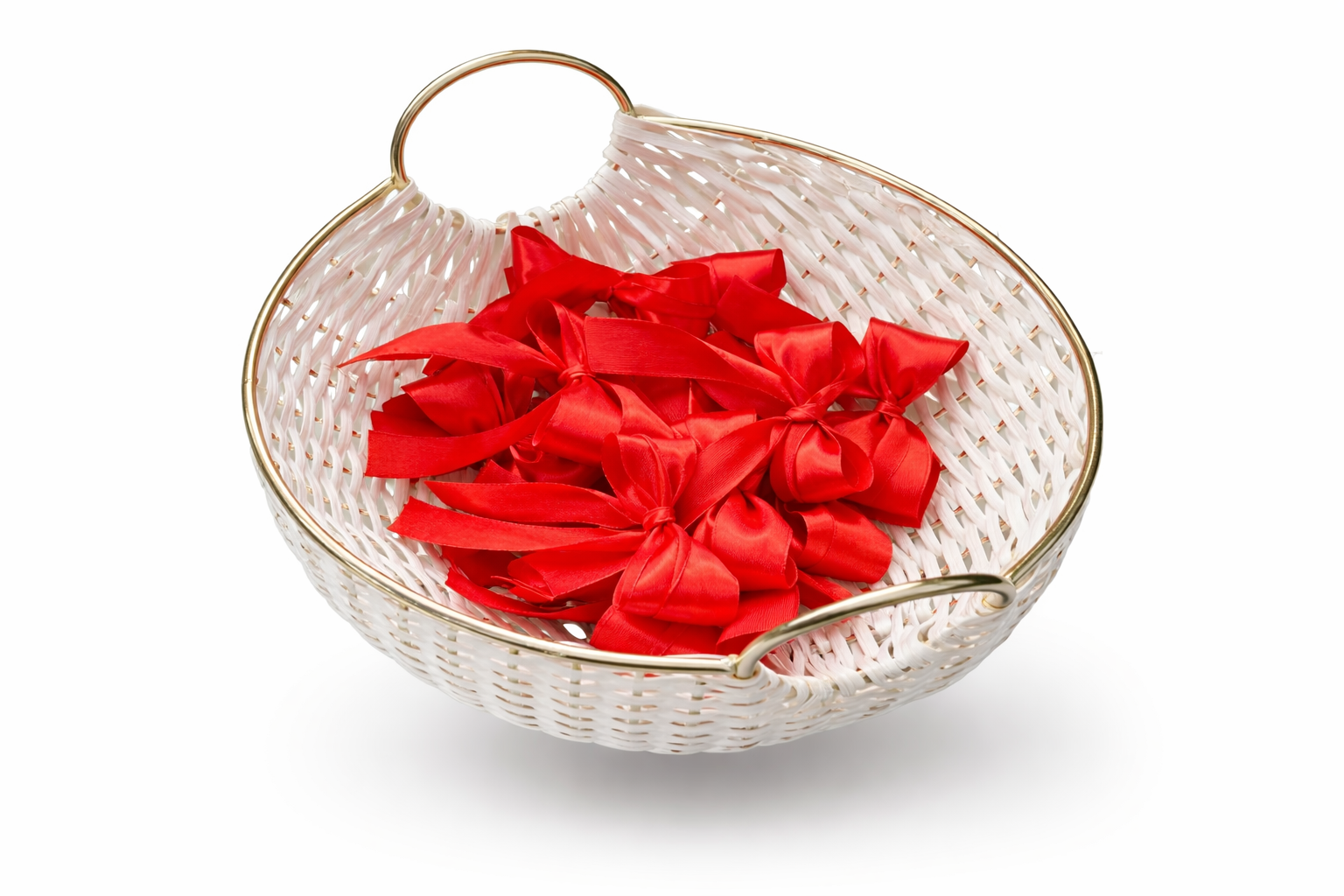 Tomato Red Satin Bows - 2 Loop
