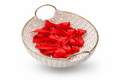 Tomato Red Satin Bows - 3 Loop